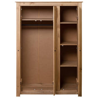 3-Door Wardrobe 118x50x171.5 cm Pine Panama Range bedroom furniture Kings Warehouse