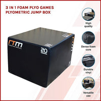 3 IN 1 Foam Plyo Games Plyometric Jump Box Kings Warehouse