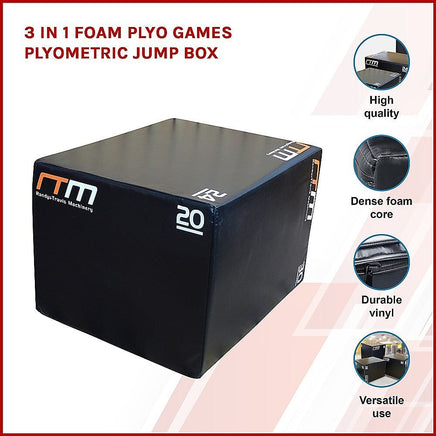 3 IN 1 Foam Plyo Games Plyometric Jump Box Kings Warehouse
