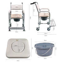 3-in-1 Mobile Rolling Chair Wheelchair Commode Bedside Toilet Chair Shower Chair Kings Warehouse 