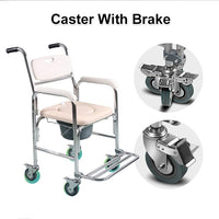 3-in-1 Mobile Rolling Chair Wheelchair Commode Bedside Toilet Chair Shower Chair Kings Warehouse 