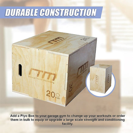 3 IN 1 Wood Plyo Games Plyometric Jump Box Sports & Fitness Kings Warehouse