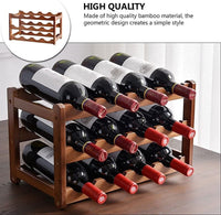 3-layer Bamboo Wine Storage Rack (12 bottles) Kings Warehouse