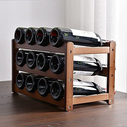 3-layer Bamboo Wine Storage Rack (12 bottles) Kings Warehouse