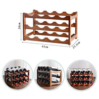 3-layer Bamboo Wine Storage Rack (12 bottles) Kings Warehouse