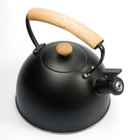 3 Liter Tea Whistling Kettle Stainless Steel Modern Whistling Tea Pot for Stovetop Black Kings Warehouse 