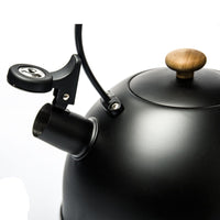 3 Liter Tea Whistling Kettle Stainless Steel Modern Whistling Tea Pot for Stovetop Black Kings Warehouse 