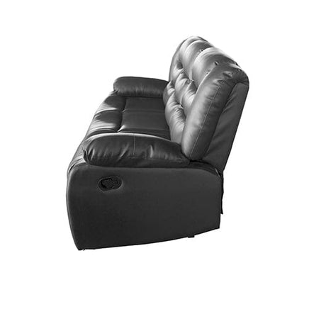 3 Seater Recliner Sofa In Faux Leather Lounge Couch in Black Furniture Kings Warehouse