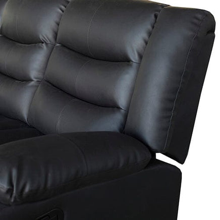 3 Seater Recliner Sofa In Faux Leather Lounge Couch in Black Furniture Kings Warehouse