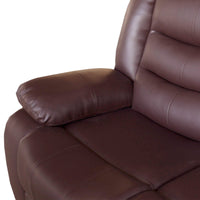 3 Seater Recliner Sofa In Faux Leather Lounge Couch in Brown Furniture Kings Warehouse