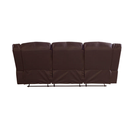 3 Seater Recliner Sofa In Faux Leather Lounge Couch in Brown Furniture Kings Warehouse