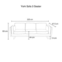 3 Seater Sofa Beige Fabric Modern Lounge Set for Living Room Couch with Wooden Frame Furniture Kings Warehouse