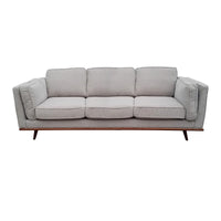 3 Seater Sofa Beige Fabric Modern Lounge Set for Living Room Couch with Wooden Frame Furniture Kings Warehouse