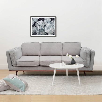 3 Seater Sofa Beige Fabric Modern Lounge Set for Living Room Couch with Wooden Frame Furniture Kings Warehouse