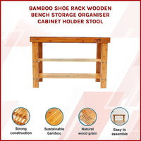 3 Tier Shoe Rack Bamboo Wooden Storage Shelf Stand Bench Cabinet Organiser Furniture Kings Warehouse