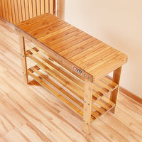 3 Tier Shoe Rack Bamboo Wooden Storage Shelf Stand Bench Cabinet Organiser Furniture Kings Warehouse
