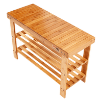 3 Tier Shoe Rack Bamboo Wooden Storage Shelf Stand Bench Cabinet Organiser Furniture Kings Warehouse