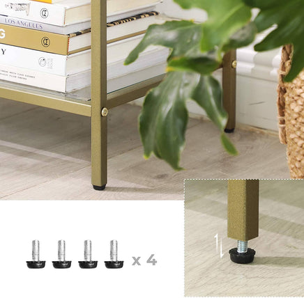 3-Tier Tempered Glass Sofa Table Modern Storage Shelf Furniture Kings Warehouse