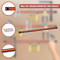 3 x 61cm Magnetic Wall Mounted Tool Holder Storage Organiser Garage Workshop Tools Kings Warehouse