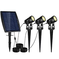 3 x LED Spotlights Powered Solar Garden Lights Outdoor Waterproof (Warm White) Kings Warehouse