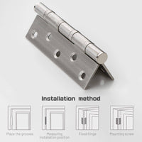 304 Flat Pin Hinge Spring 2Pack 100mm Folding Butt Door Cabinet Hinges Folding Furniture Hardware Kings Warehouse