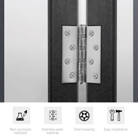 304 Flat Pin Hinge Spring 2Pack 100mm Folding Butt Door Cabinet Hinges Folding Furniture Hardware Kings Warehouse
