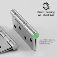 304 Flat Pin Hinge Spring 2Pack 100mm Folding Butt Door Cabinet Hinges Folding Furniture Hardware Kings Warehouse