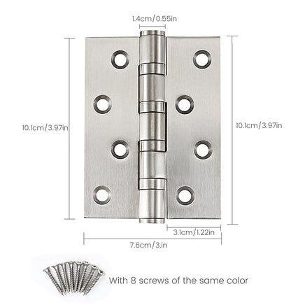304 Flat Pin Hinge Spring 2Pack 100mm Folding Butt Door Cabinet Hinges Folding Furniture Hardware Kings Warehouse