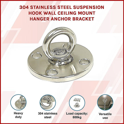 304 Stainless Steel Suspension Hook Wall Ceiling Mount Hanger Anchor Bracket Home & Garden Kings Warehouse