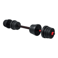 30kg Adjustable Rubber Dumbbell Set Barbell Home GYM Exercise Weights Sports & Fitness Kings Warehouse