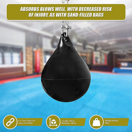 30L Water Punching Bag Aqua with D-Shackle and Chain Sports & Fitness Kings Warehouse