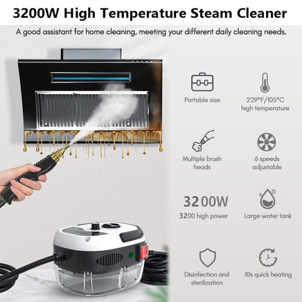 3200W Steam Cleaner High Temperature Kitchen Cleaning Pressure Steaming Mechine Kings Warehouse