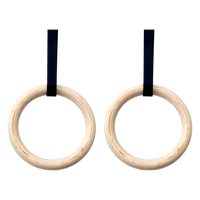 32mm Wooden Gymnastic Rings Olympic Gym Rings Strength Training Sports & Fitness Kings Warehouse