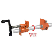 3/4" Wood Gluing Pipe Clamp Set (4 Pack) Heavy Duty PRO Woodworking Cast Iron Tools Kings Warehouse