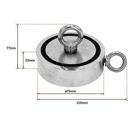 340Kg Salvage Strong Recovery Magnet Neodymium Hook Treasure Hunting Fishing Gift & Novelty Kings Warehouse