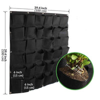 36 Pockets Wall Hanging Planter Planting Grow Bag Vertical Garden Vegetable Flower Black Kings Warehouse