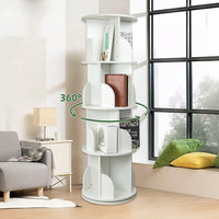 360-degree Rotating 4 Tier Display Shelf Bookcase Organiser Furniture Kings Warehouse