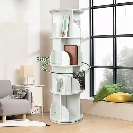 360-degree Rotating 4 Tier Display Shelf Bookcase Organiser Furniture Kings Warehouse