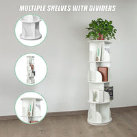 360-degree Rotating 4 Tier Display Shelf Bookcase Organiser Furniture Kings Warehouse