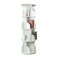 360-degree Rotating 4 Tier Display Shelf Bookcase Organiser Furniture Kings Warehouse