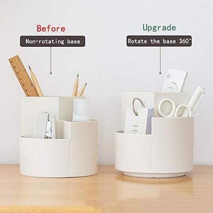 360 degree rotating multi-functional pen holder with 3 separate layer for office desk organiser (Pink) Kings Warehouse
