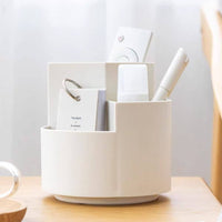 360 degree rotating multi-functional pen holder with 3 separate layer for office desk organiser (White) Kings Warehouse
