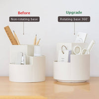 360 degree rotating multi-functional pen holder with 3 separate layer for office desk organiser (White) Kings Warehouse