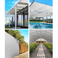 3.66x30m 30% UV Shade Cloth Shadecloth Sail Garden Mesh Roll Outdoor White Aussie Backyard Blitz Kings Warehouse