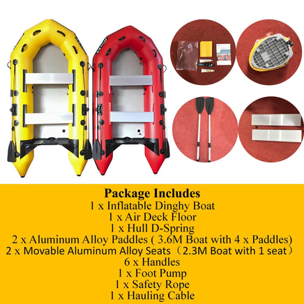 3.6m Inflatable Dinghy Boat Tender Pontoon Rescue- Red Kings Warehouse