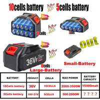 36VF BRUSHLESS HEAVY DUTY CORDLESS DRILL IMPACT DRIVER KIT HAMMER +2 BATTERY Box Tools Kings Warehouse