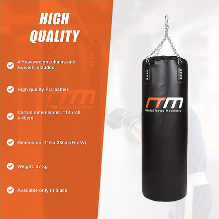 37kg Boxing Punching Bag Filled Heavy Duty Sports & Fitness Kings Warehouse