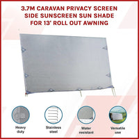 3.7m Caravan Privacy Screen Side Sunscreen Sun Shade for 13' Roll Out Awning Home & Garden Kings Warehouse