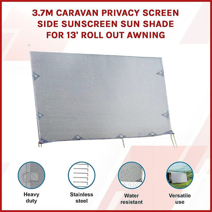 3.7m Caravan Privacy Screen Side Sunscreen Sun Shade for 13' Roll Out Awning Home & Garden Kings Warehouse