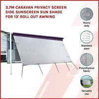 3.7m Caravan Privacy Screen Side Sunscreen Sun Shade for 13' Roll Out Awning Kings Warehouse 
